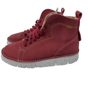 On Foot‎ Womens Lace-Up Sneaker Mid Boots Suede `Fleece Lined Burgundy Size US7
